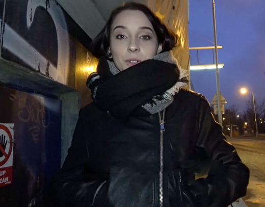 Чешский пикапер разводит на секс молодую барменшу и кончает на лобок в своей машине